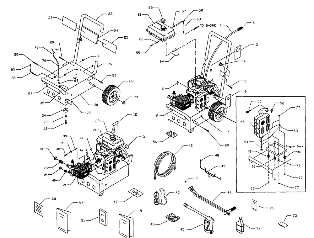Pressure Washer Diagram and Parts List for 1293-2  Briggs and Stratton Pressure Washer